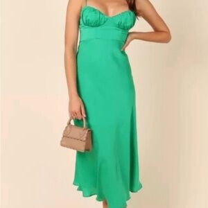 Petal & Pup Charlotte Midi Dress Green